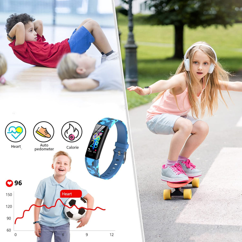 Reloj Inteligente Fitness para Niños y Jóvenes | Smartwatch Deportivo con Podómetro, 11 Modos Sport, Resistente al Agua IP68