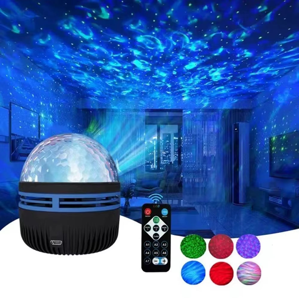 Proyector Galaxy USB con Efecto Aurora RGB – Luces Nocturnas 5V Transforma tu habitación en un espectáculo de luces con este proyector Galaxy que rota automáticamente y responde al sonido. Ideal para cine en casa, decoración de habitaciones o fiestas, incluye control remoto y compatibilidad DMX para una experiencia totalmente personalizada.